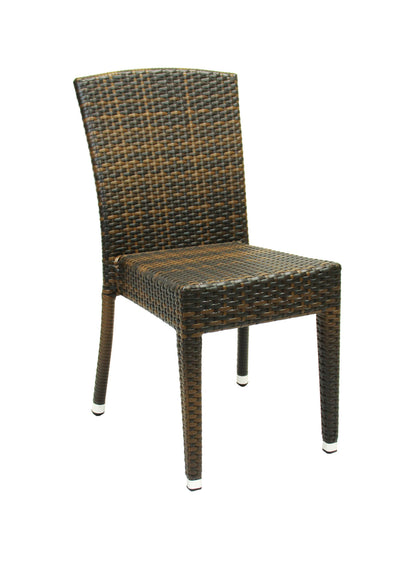4x KONWAY® MAUI Stapelstuhl Lederlook Polyrattan Garten Sessel Set stapelbar