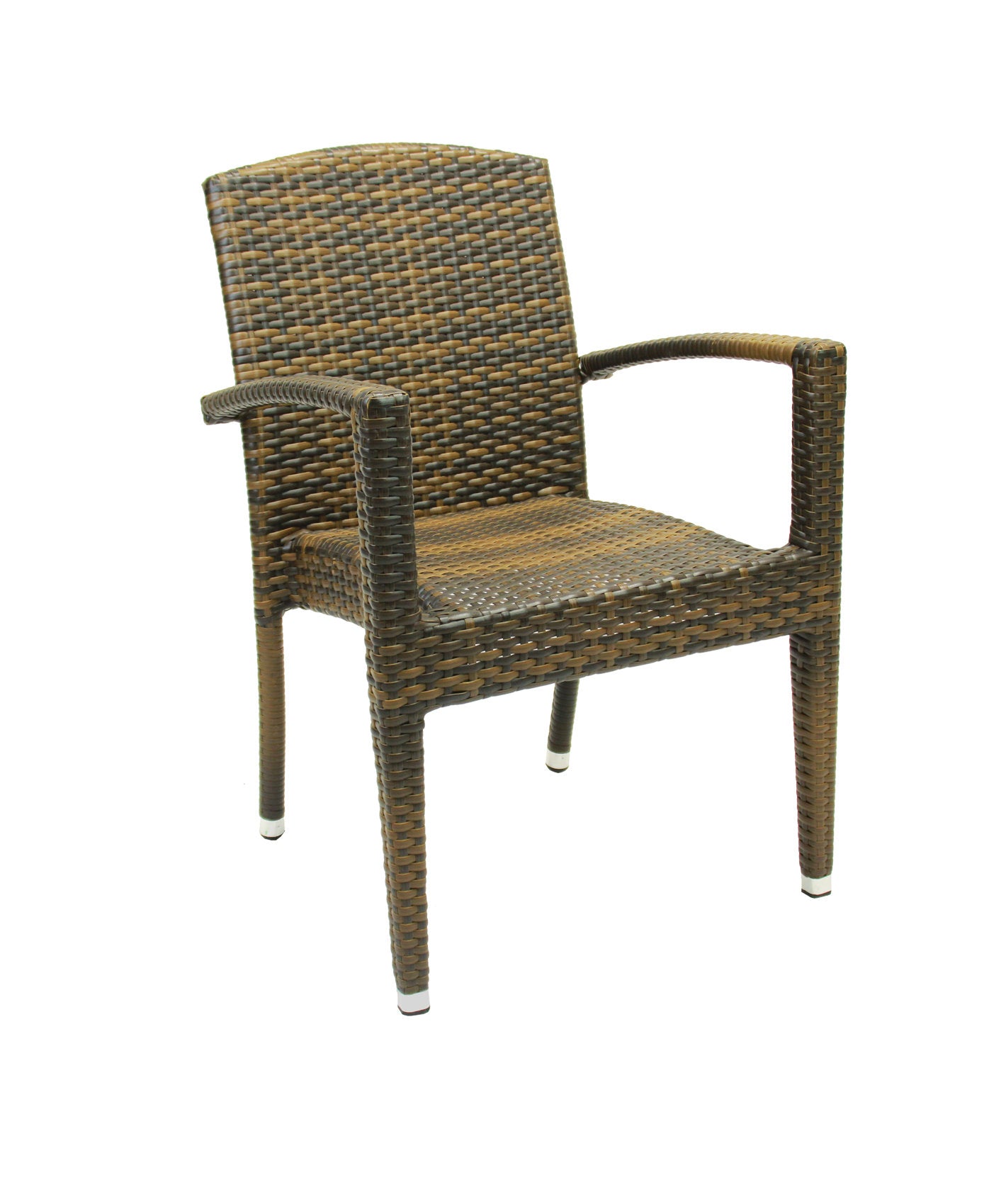 4x Konway MAUI Stapelsessel Lederlook Premium Polyrattan Garten Sessel Stuhl Set