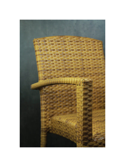 4x KONWAY® MAUI Stapelsessel Tabaco Premium Polyrattan Garten Sessel Stuhl Set