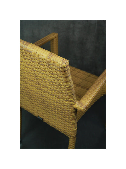 4x KONWAY® MAUI Stapelsessel Tabaco Premium Polyrattan Garten Sessel Stuhl Set