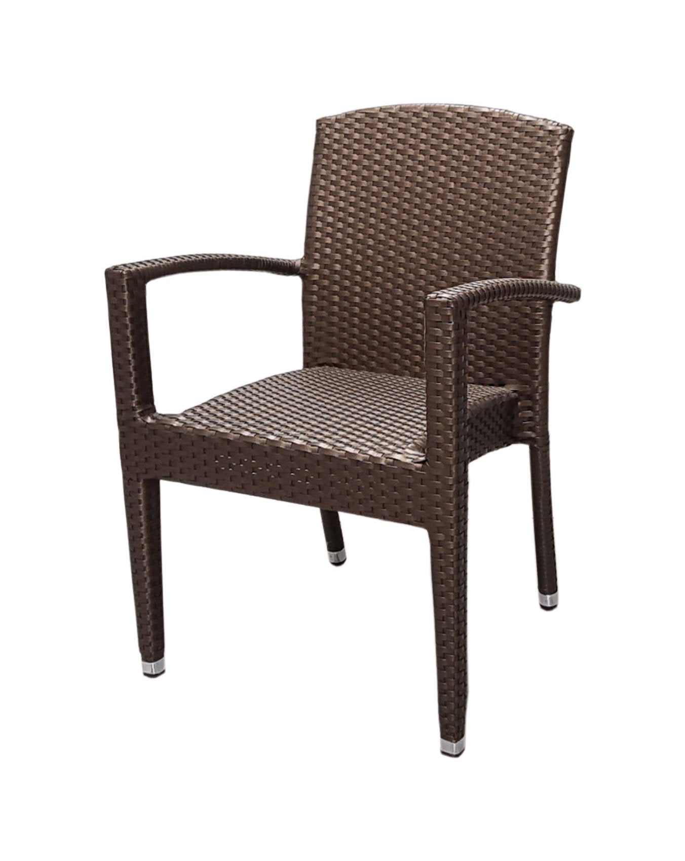 4x KONWAY® MAUI Stapelsessel Mokka Premium Polyrattan Garten Sessel Stuhl Set