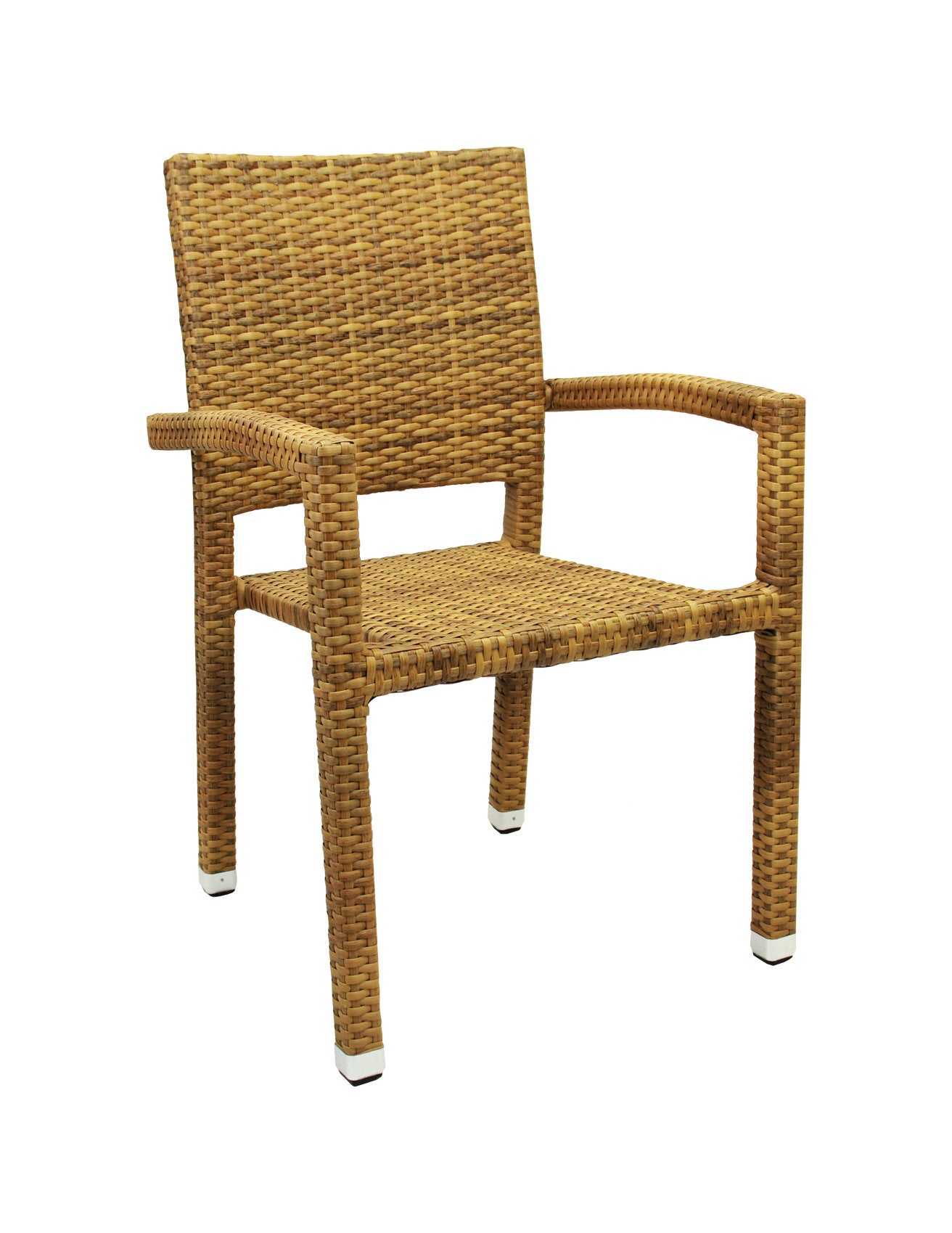 4x KONWAY® PORTO Stapelsessel Tabaco Premium Polyrattan Garten Sessel Stuhl Set