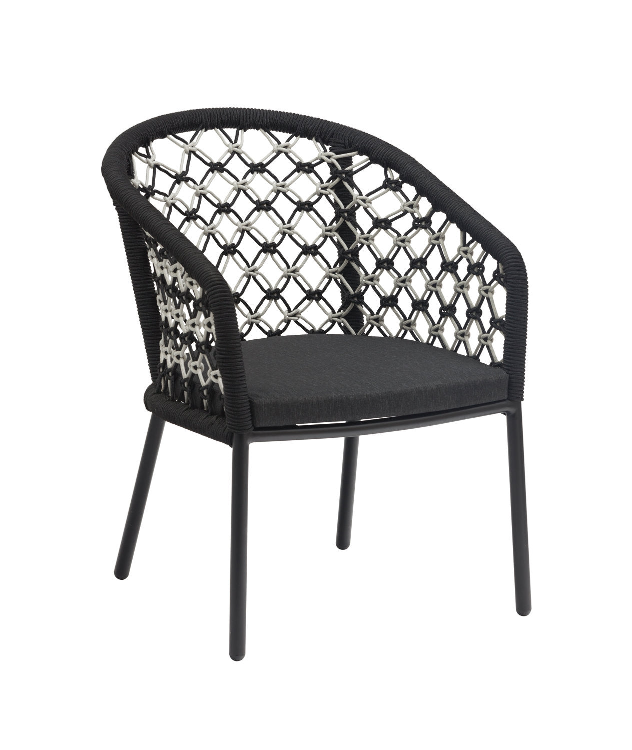 4x KONWAY® MARBELLA Alu Gastro Sessel SCHWARZ Weiß Garten Stapelstuhl Stuhl Set