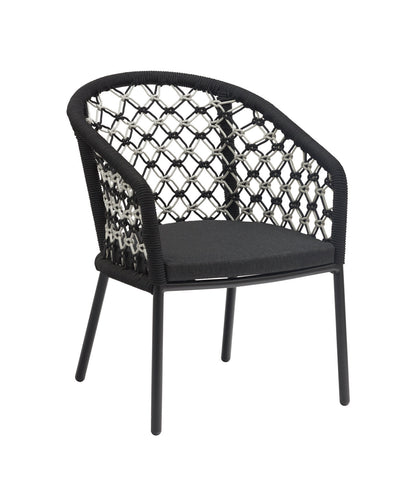 4x KONWAY® MARBELLA Alu Gastro Sessel SCHWARZ Weiß Garten Stapelstuhl Stuhl Set