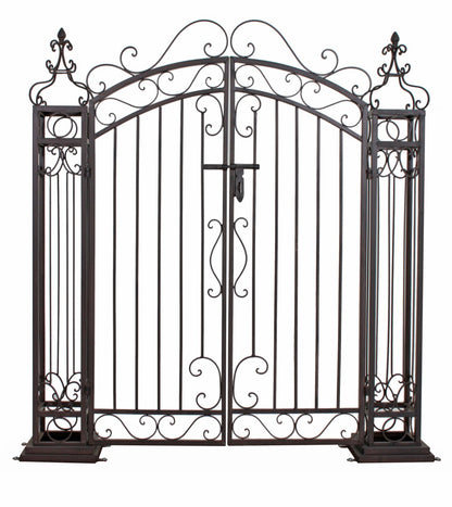 Garden Pleasure Stahl Pforte Zaun Garten Eingang Tor Edel Rost Antik Optik