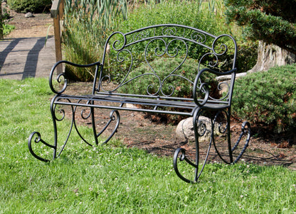 Schaukelbank Metall Gartenbank Sitzbank Parkbank Schaukelstuhl Bank schwarz