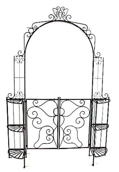 Garden Pleasure Metall Rosenbogen Tor Rankhilfe Pforte Antik Optik schwarz