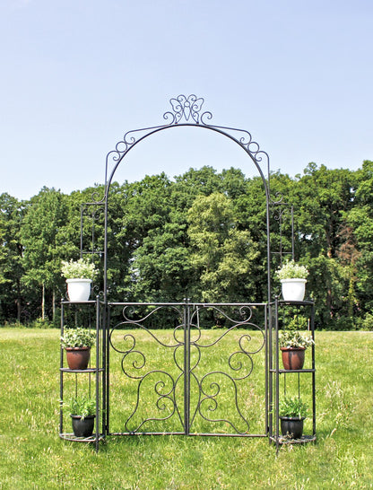 Garden Pleasure Metall Rosenbogen Tor Rankhilfe Pforte Antik Optik schwarz