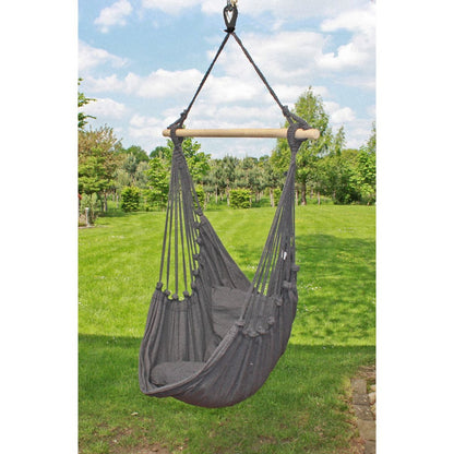 Hängesessel TOBAGO Hängestuhl Hängematte Hängesitz Schaukel 2 Kissen anthrazit