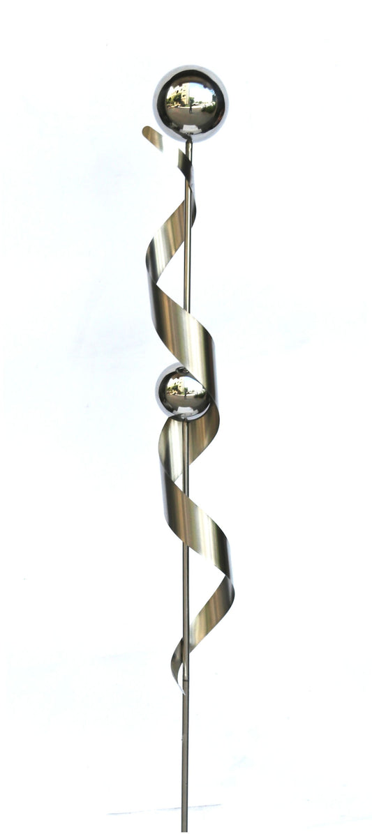 Edlestahl Gartenstecker Kugel Spirale Pflanzenstecker Gartendeko Blumenstecker
