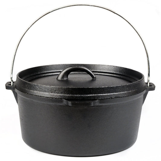 Dutch Oven 7,5 L Gusseisen Guss Topfset Topf Pfanne Camping Grill Platte BBQ