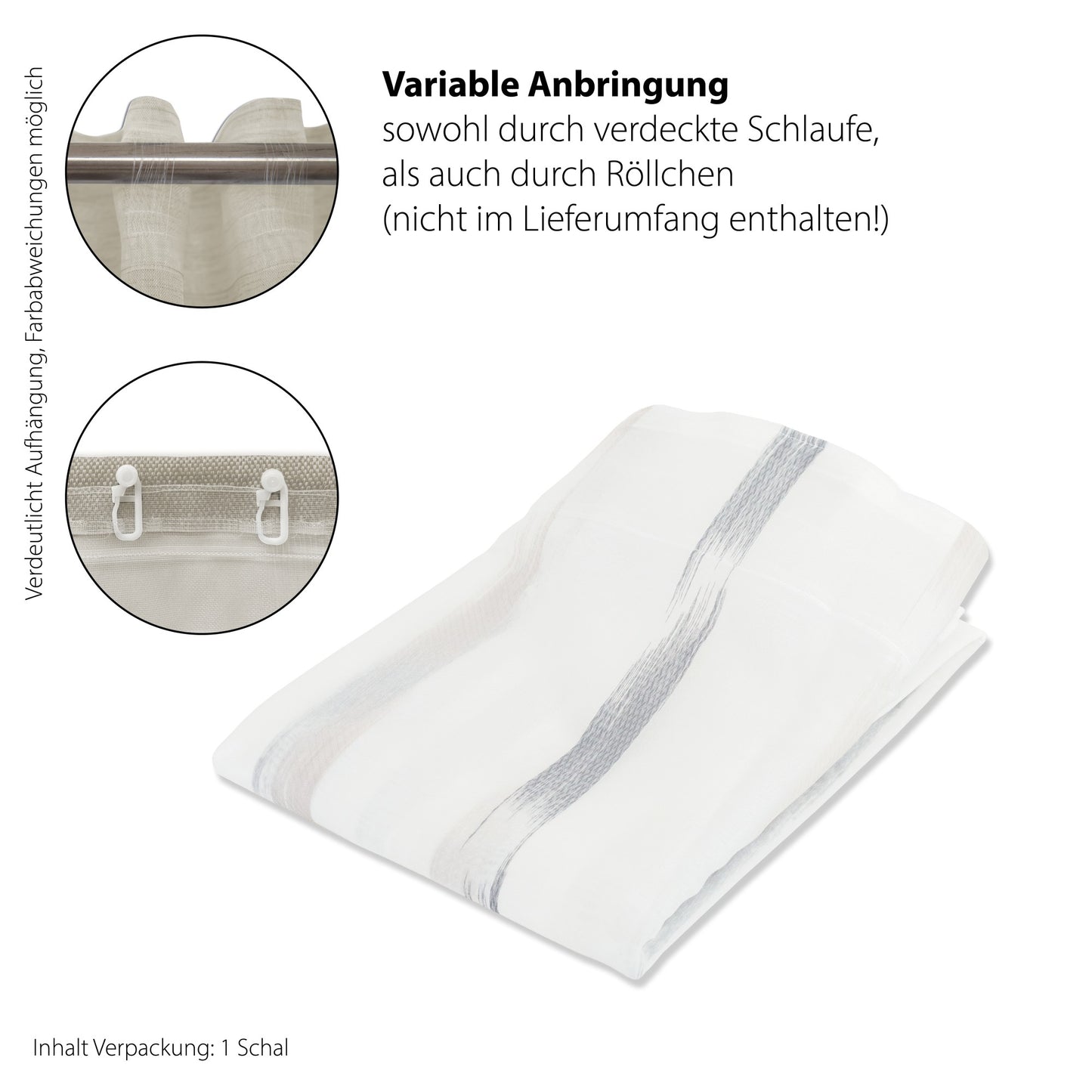 Schlaufenvorhang Steen grau 140x245 Vorhang Wohnzimmer Schlafzimmer Kinderzimmer