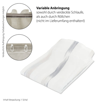Schlaufenvorhang Steen grau 140x245 Vorhang Wohnzimmer Schlafzimmer Kinderzimmer