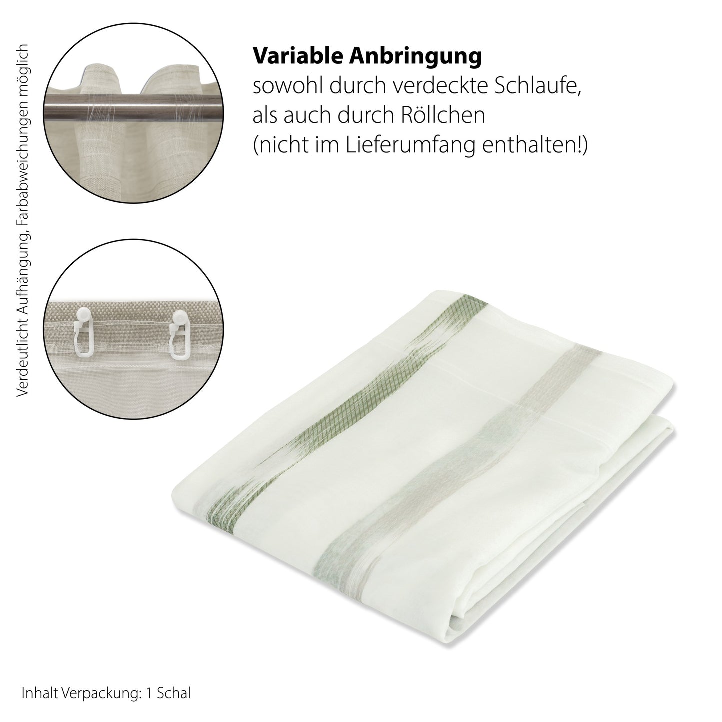 Schlaufenvorhang Steen grün 140x245 Vorhang Wohnzimmer Schlafzimmer Kinderzimmer
