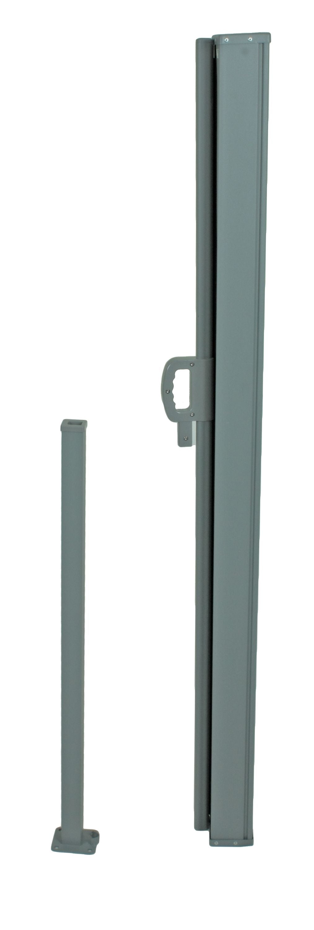 Seitenmarkise 160x300 Alu Seitenwandmarkise Markise Windschutz Sichtschutz grau