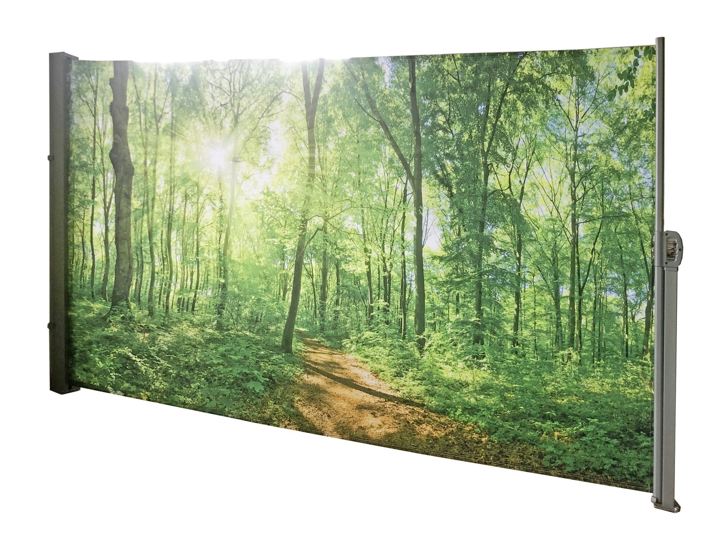 Seitenmarkise Motiv Waldlichtung grau 160x300 Markise Seite Balkon Sichtschutz