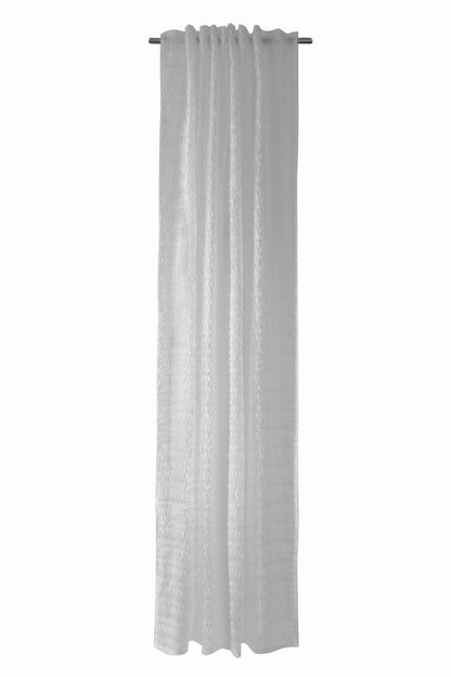Homing Schlaufenschal Franje 140x245 Vorhang Wohnzimmer transparent weiß Deko