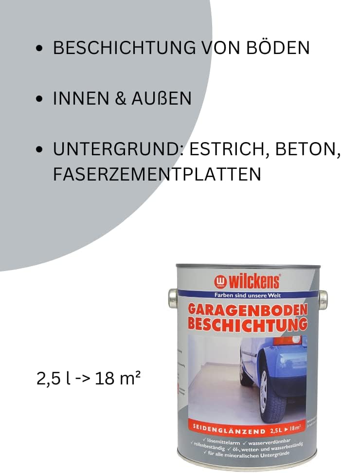 Garagen Bodenbeschichtung 2,5L Beton Boden Estrich Garage Farbe Beschichtung