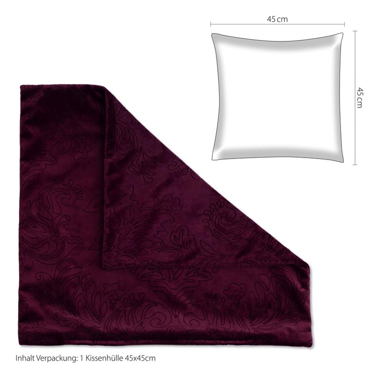 Homing Kissenhülle London 45x45 wine Kissen Bezug Wohnzimmer Kissen Geometrisch