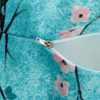 Homing Kissenhülle Kirschblüte 45x45 bleu Kissen Bezug Wohnzimmer Geblümt Deko