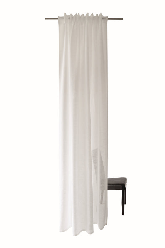 HOMING Schlaufenschal verdeckt Oskar 140x245 Vorhang Wohnzimmer transparent weiß