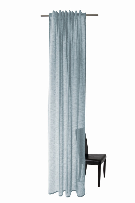 HOMING Schlaufenschal verdeckt Oskar 140x245 Vorhang Wohnzimmer transparent aqua