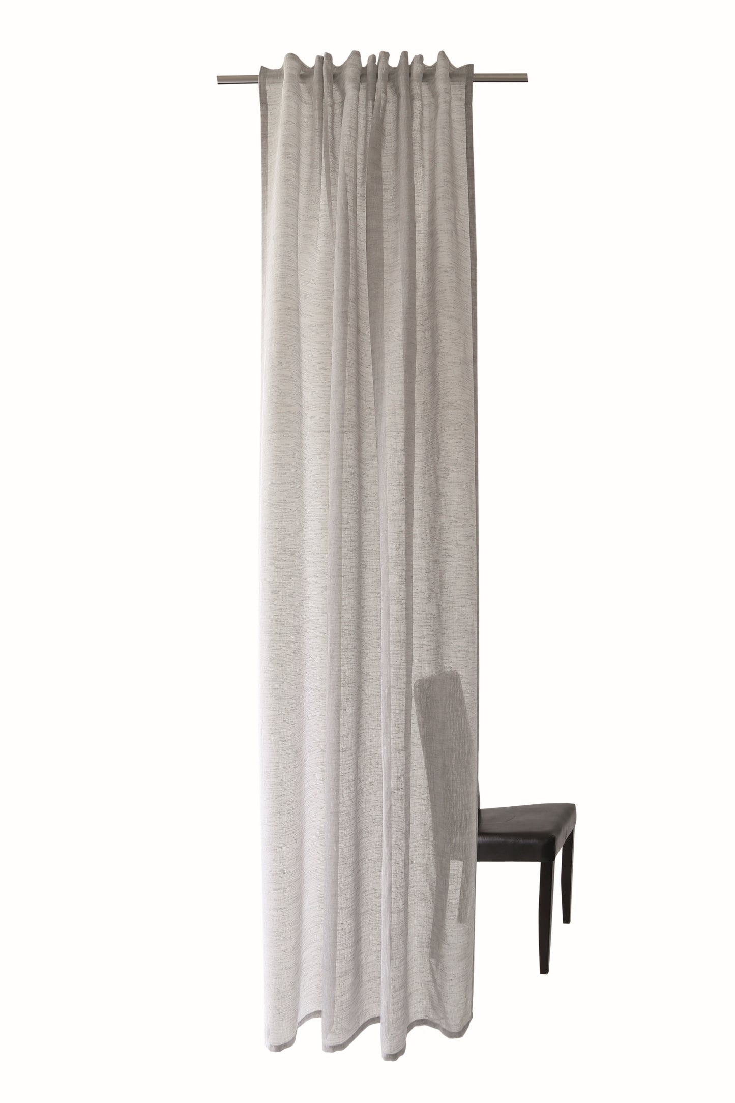 HOMING Schlaufenschal verdeckt Oskar 140x245 Vorhang Wohnzimmer transparent grau