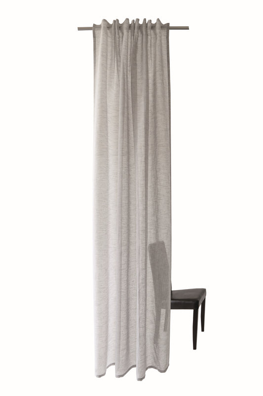 HOMING Schlaufenschal verdeckt Oskar 140x245 Vorhang Wohnzimmer transparent grau