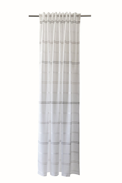 Homing Schlaufenschal Linus 140x245 Vorhang Wohnzimmer transparent weiß-grau