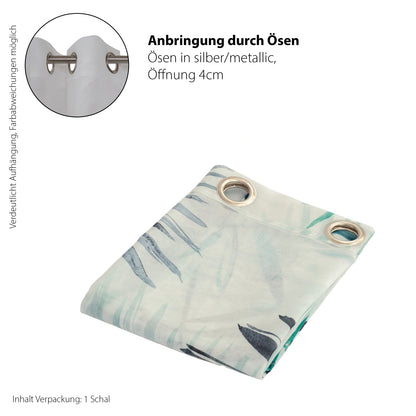 Homing Ösenschal Jane 140x245cm grün-petrol Vorhang Wohnzimmer Schlafzimmer