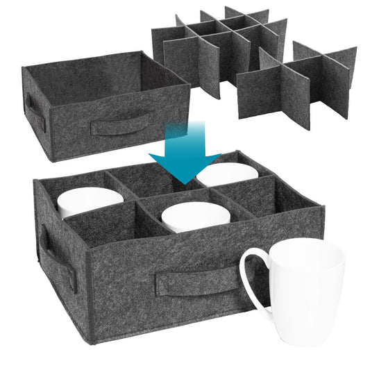 Filz Tassenhalter 6-12 Becher Gläser Tassen Aufbewahrung Becherhalter Camping