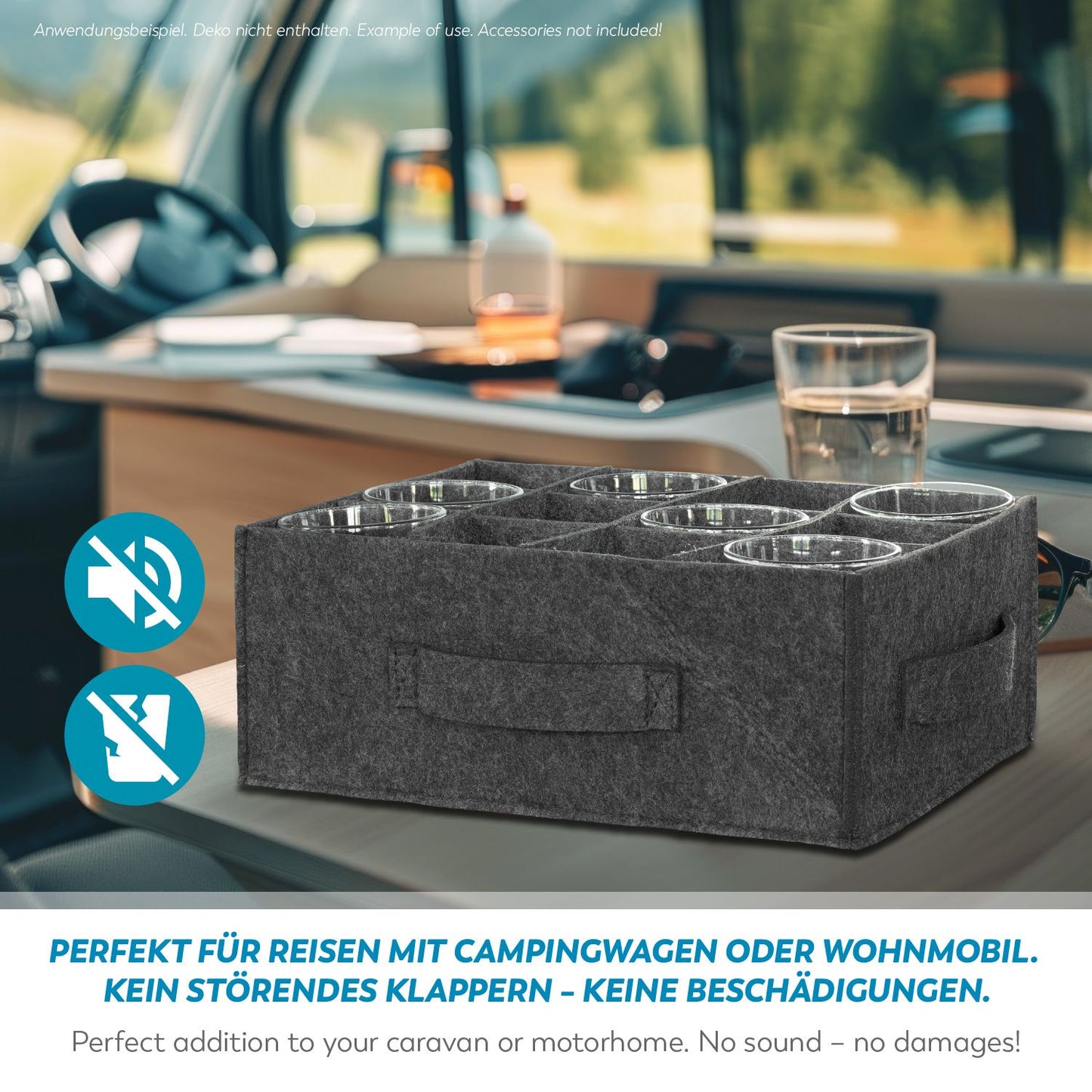 Filz Tassenhalter 6-12 Becher Gläser Tassen Aufbewahrung Becherhalter Camping