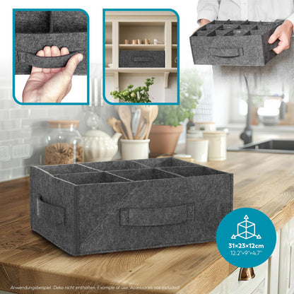 Filz Tassenhalter 6-12 Becher Gläser Tassen Aufbewahrung Becherhalter Camping