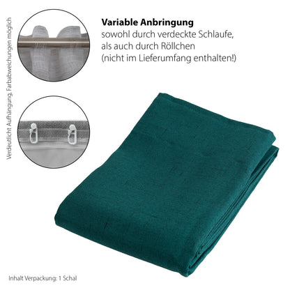 Homing Verdeckter Schlaufenschal Kjell 140x245 cm petrol Vorhang Wohnzimmer