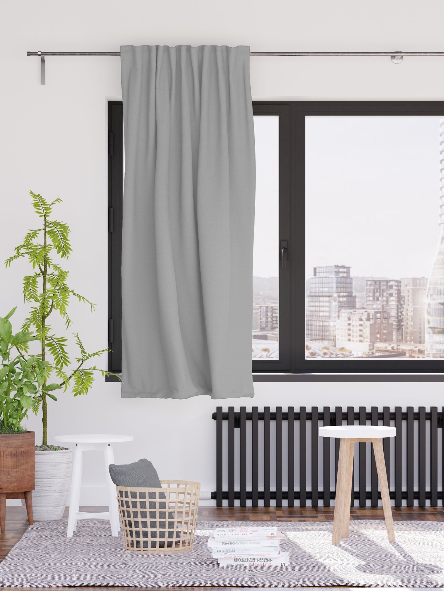 Homing Schlaufen Schal verdeckt Kjell 140x175cm weiß Vorhang Vorhänge blickdicht