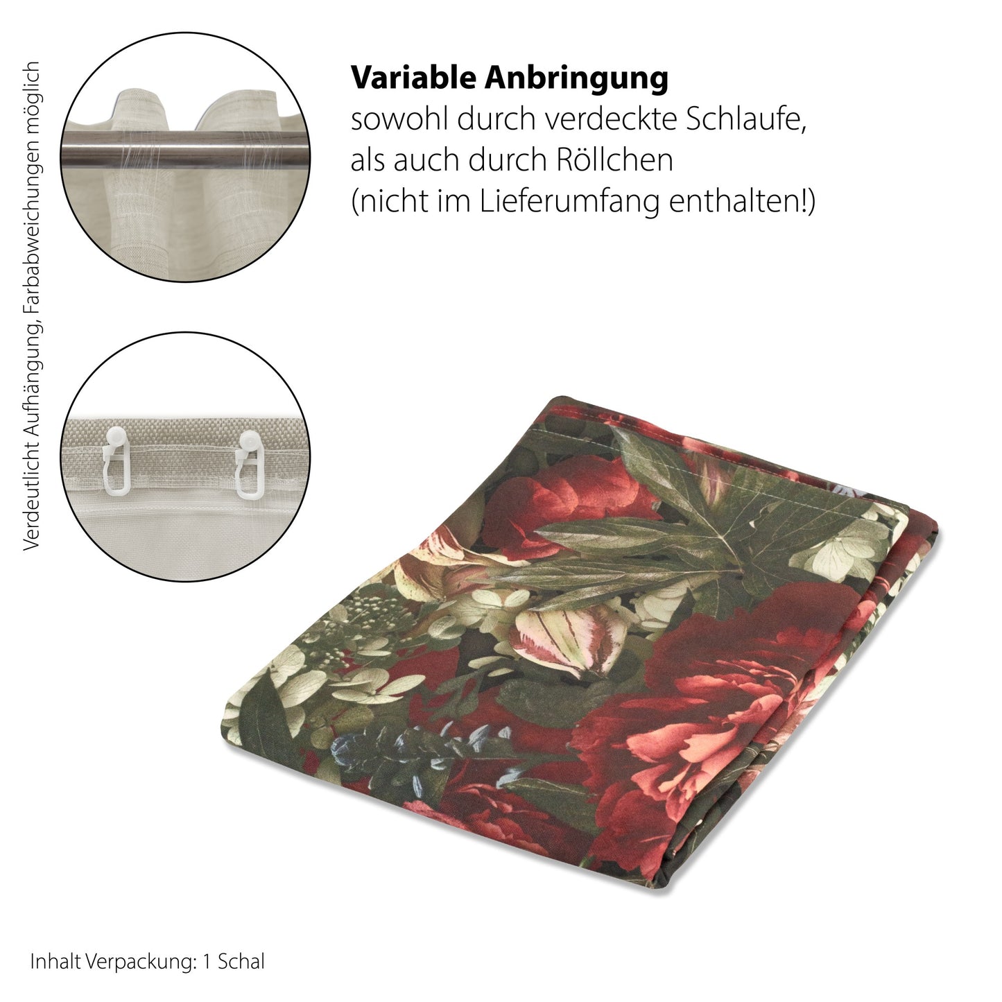Schlaufenvorhang Roja rot 140x245 Vorhang Wohnzimmer Schlafzimmer Kinderzimmer