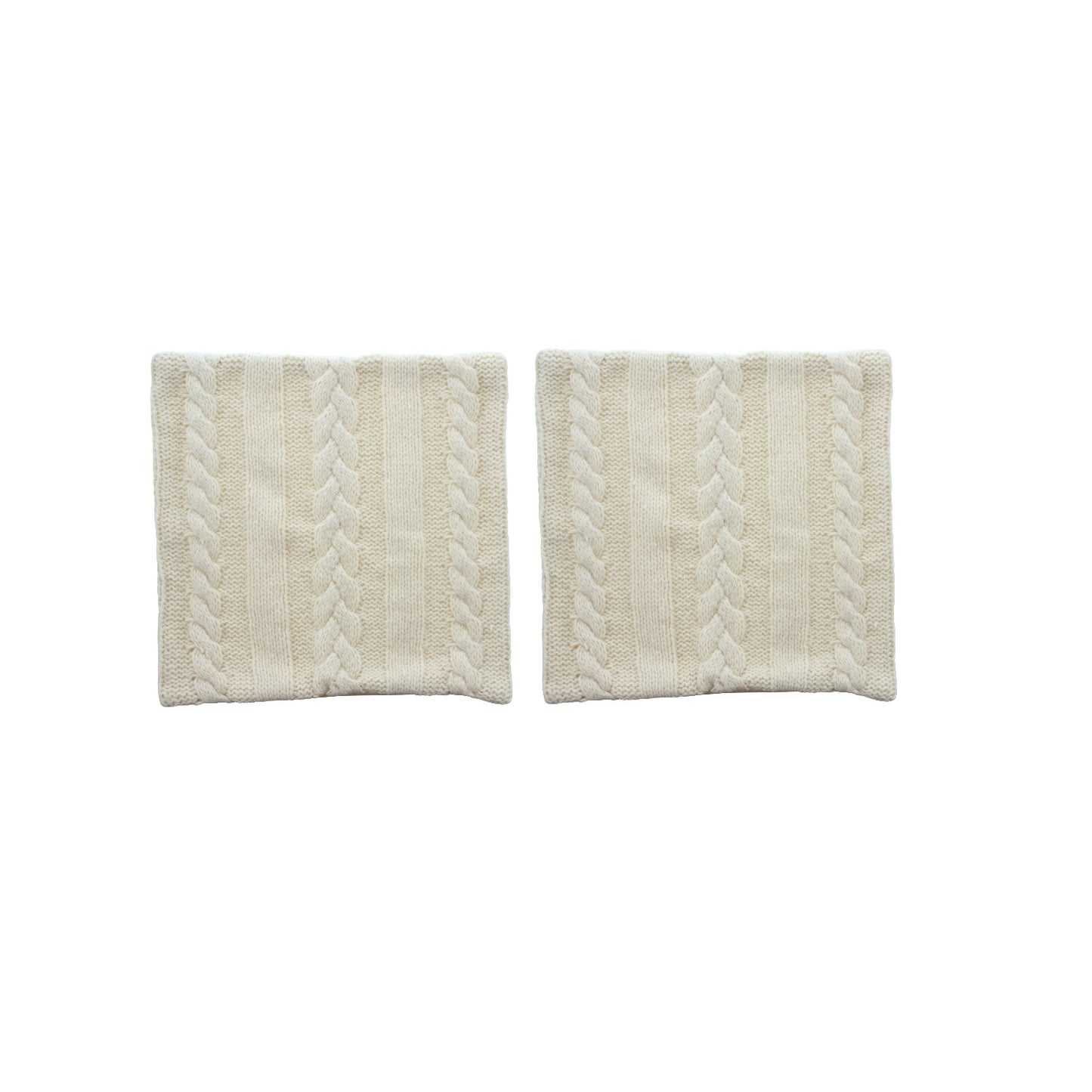 2x Kissenbezug 45x45 Kissenhülle Dekokissen Kissen Bezug Strickmuster beige Deko