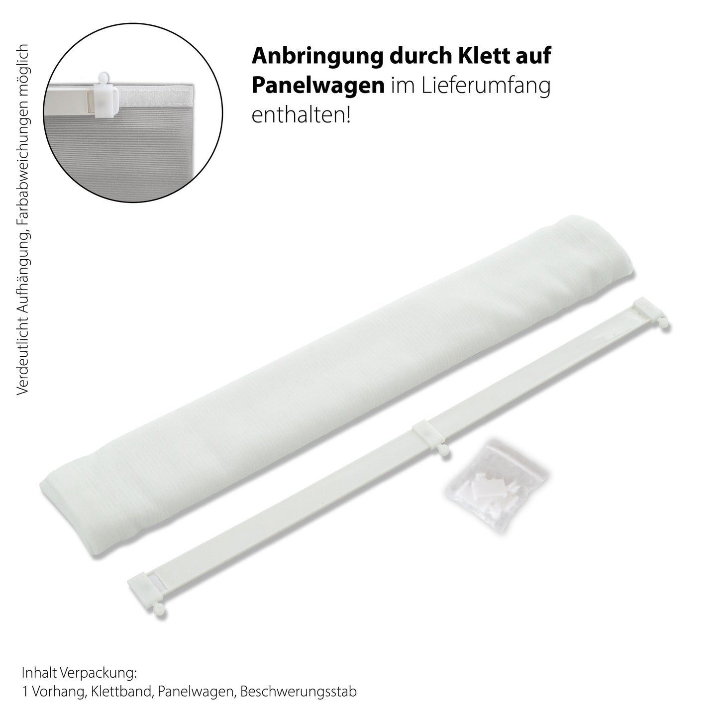 Flächenvorhang Faria weiß 60x245 Vorhang Wohnzimmer Schlafzimmer Kinderzimmer