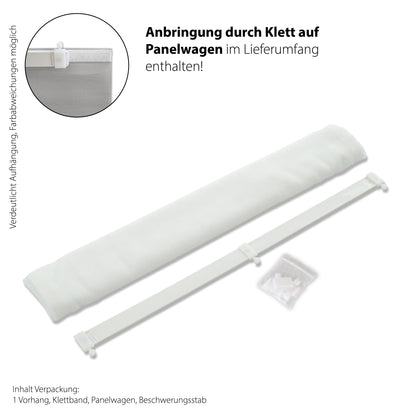 Flächenvorhang Faria weiß 60x245 Vorhang Wohnzimmer Schlafzimmer Kinderzimmer