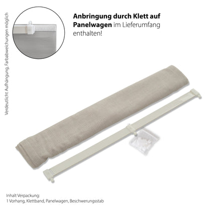 Flächenvorhang Faria beige 60x245 Vorhang Wohnzimmer Schlafzimmer Kinderzimmer