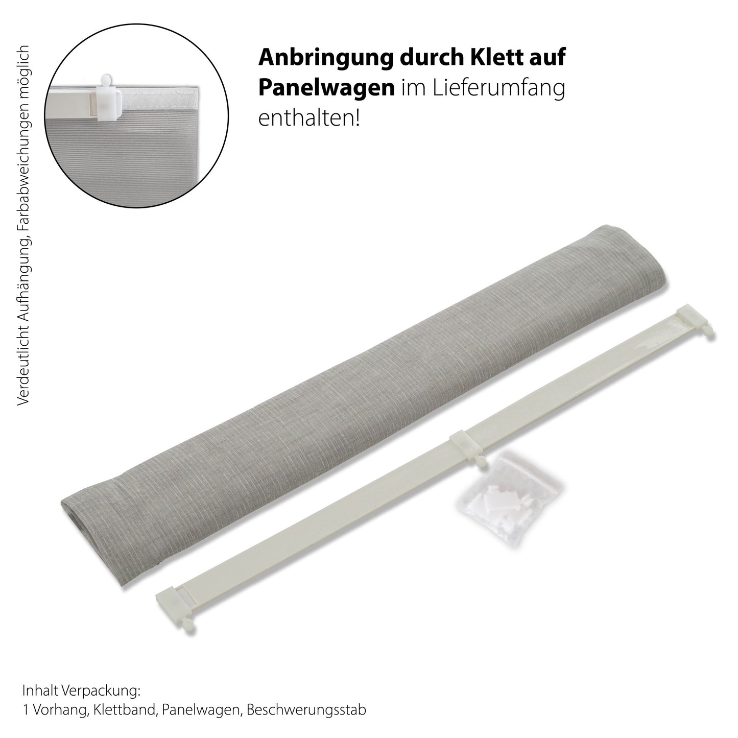 Flächenvorhang Faria grau 60x245 Vorhang Wohnzimmer Schlafzimmer Kinderzimmer