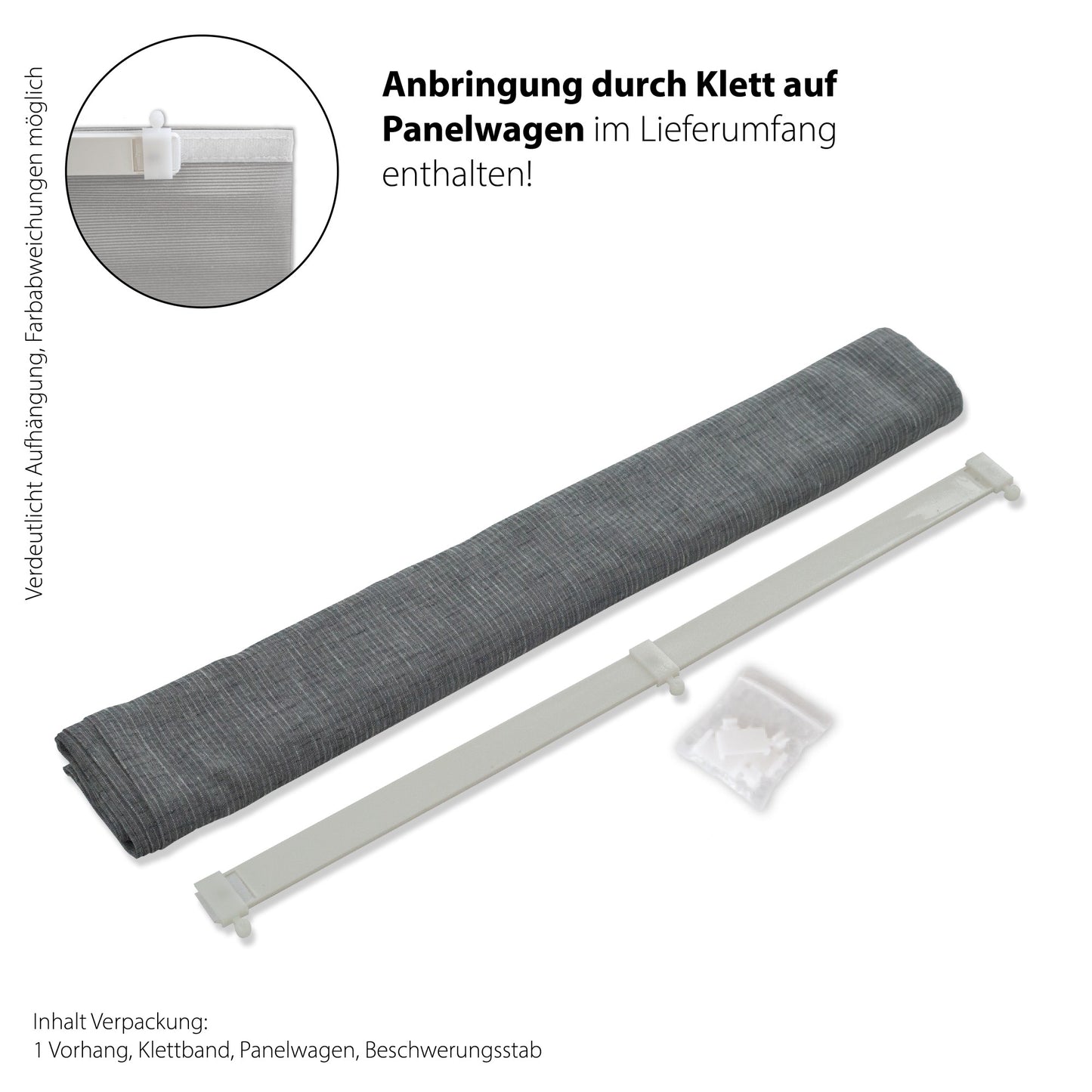 Flächenvorhang anthrazit 60x245 Vorhang Wohnzimmer Schlafzimmer Kinderzimmer