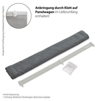 Flächenvorhang anthrazit 60x245 Vorhang Wohnzimmer Schlafzimmer Kinderzimmer