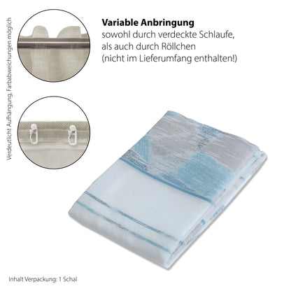 Schlaufen Vorhang Florim blau 140x245 Wohnzimmer Schlafzimmer Kinderzimmer Deko
