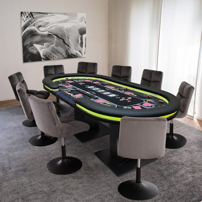 Pokertisch Royal für 9 Personen Spieltisch Pokerauflage Poker Kartenspiel Tisch