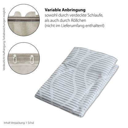 Schlaufen Vorhang Genaro grau 140x245 Wohnzimmer Schlafzimmer Kinderzimmer Deko