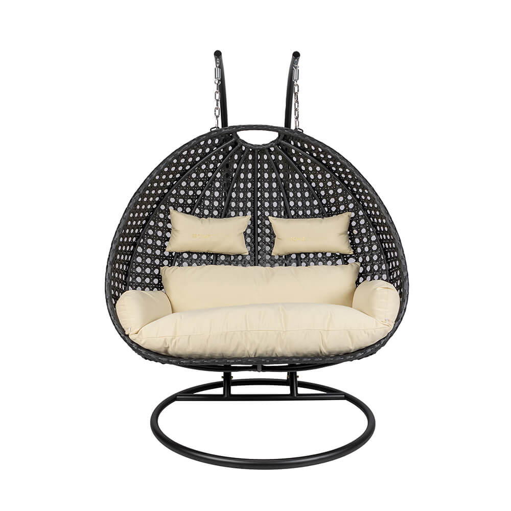 Korb Hängesessel Duetto mit Gestell + Kissen Hängestuhl Lounge Hängekorb Sessel