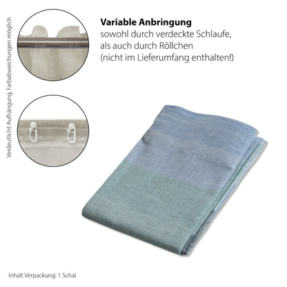 Schlaufen Vorhang Daniko blau 140x245 Wohnzimmer Schlafzimmer Kinderzimmer Deko