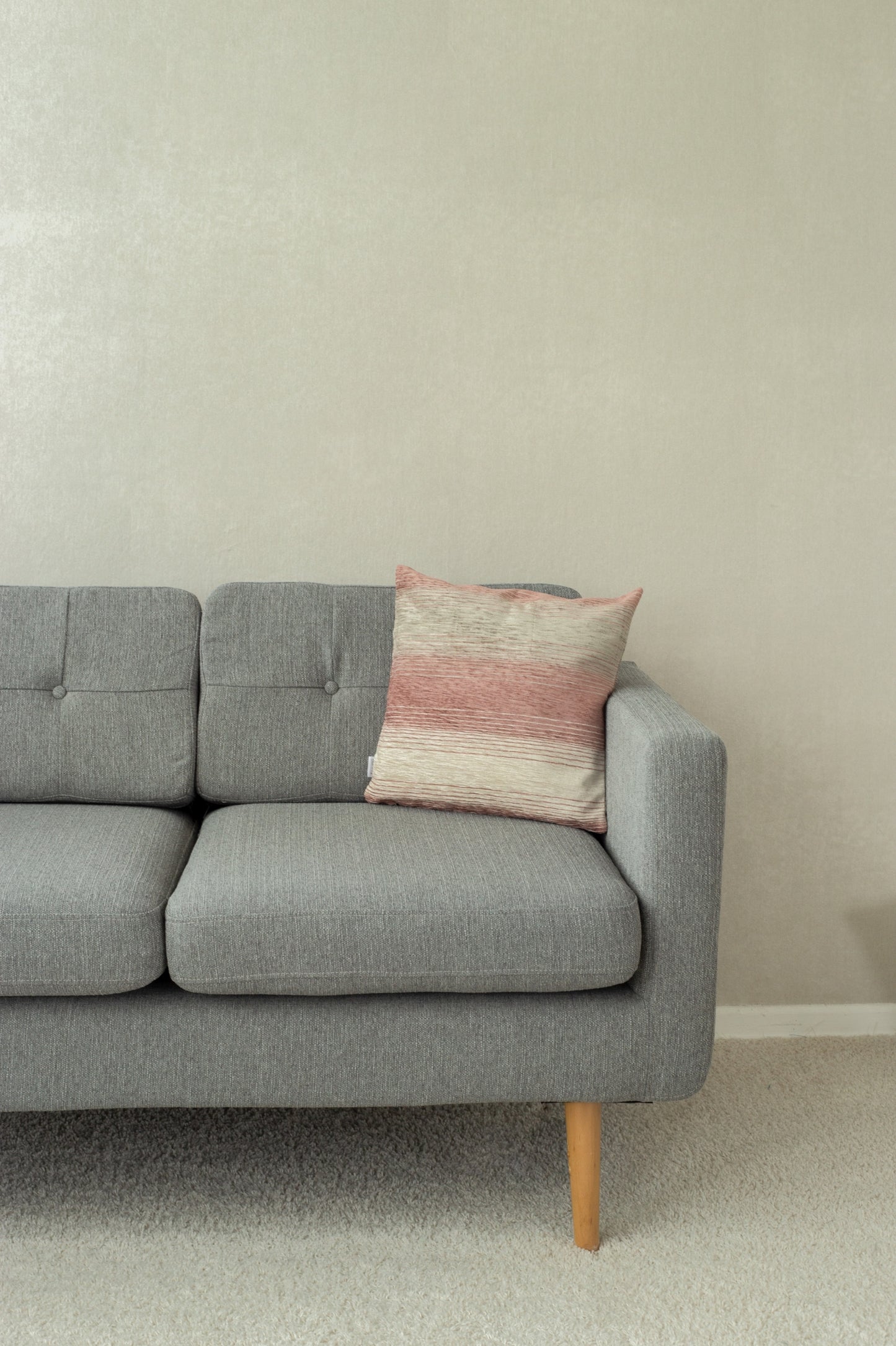 Homing Kissenhülle Linn 40x40 weiß rosa Kissen Bezug Wohnzimmer Gestreift Deko