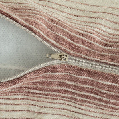 Homing Kissenhülle Linn 40x40 weiß rosa Kissen Bezug Wohnzimmer Gestreift Deko